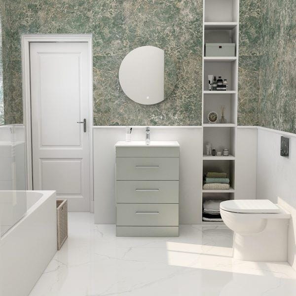 Imex Floor Standing Vanity Unit Pistachio / White Imex Croma Floor Standing Three Drawer 600mm Vanity Unit with 1 Tap Hole Basin