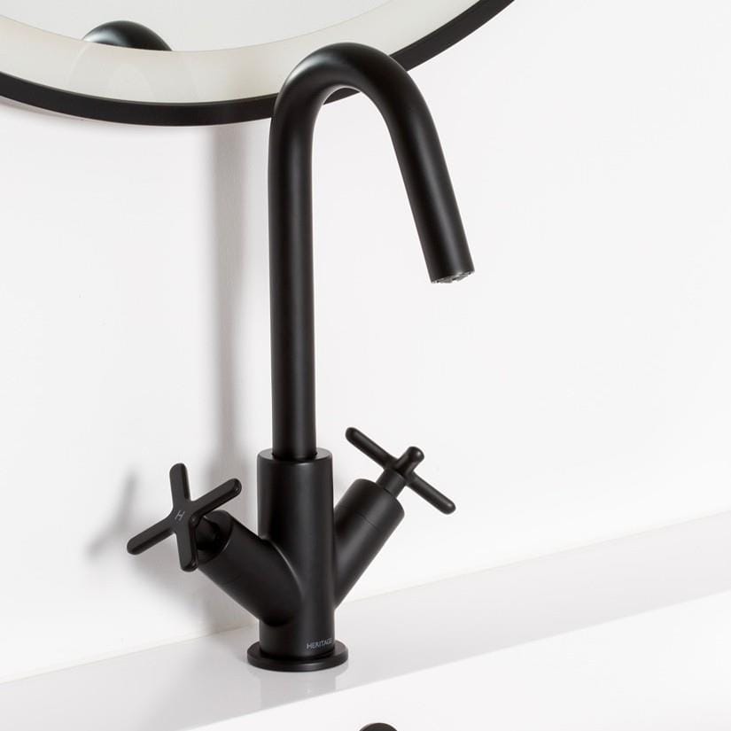 Heritage Mono Basin Tap Matt Black Heritage Salcombe Mono Basin Mixer Tap