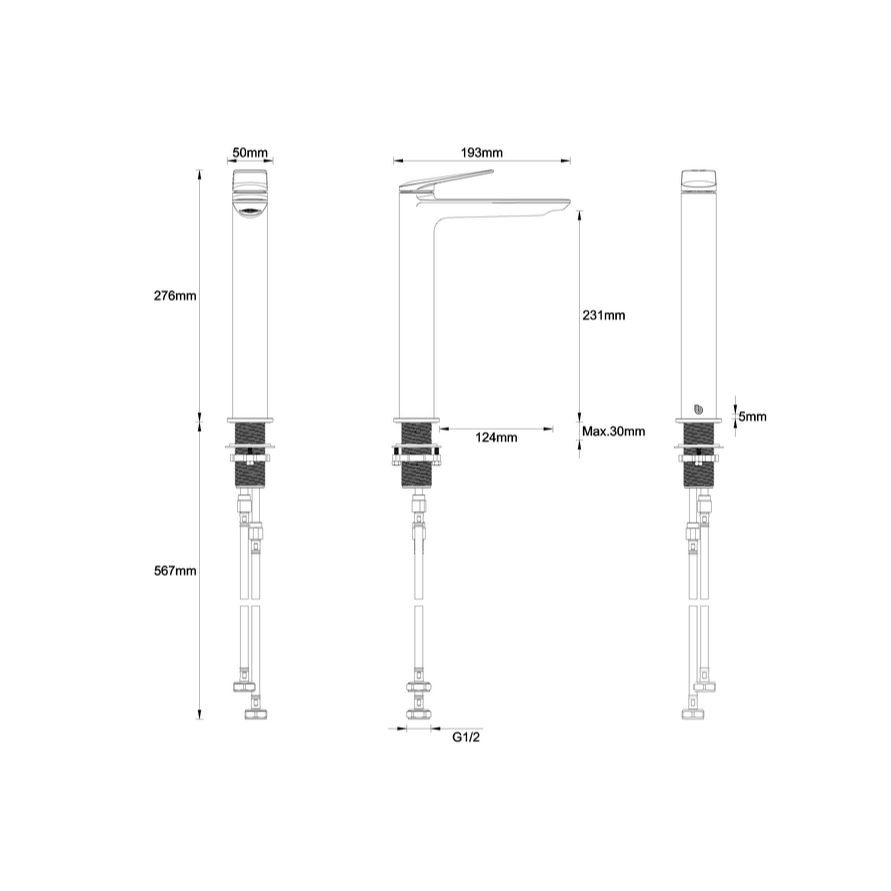 Britton Greenwich Tall Mono Basin Mixer Tap