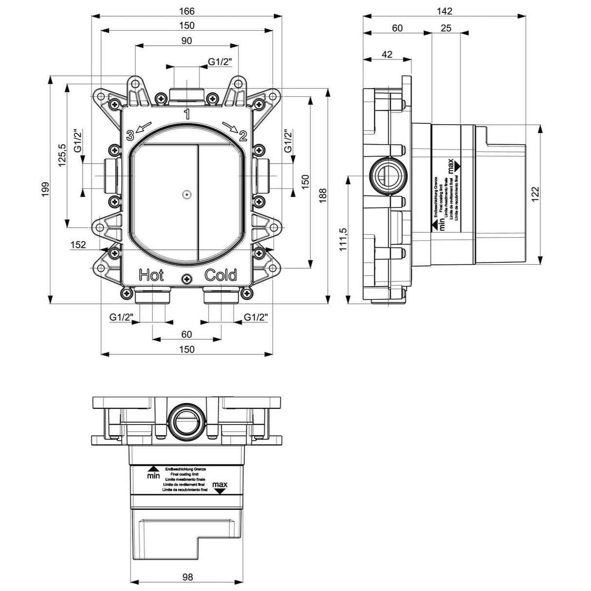 Crosswater Concealed Shower Valve Crosswater Crossbox Universal Box