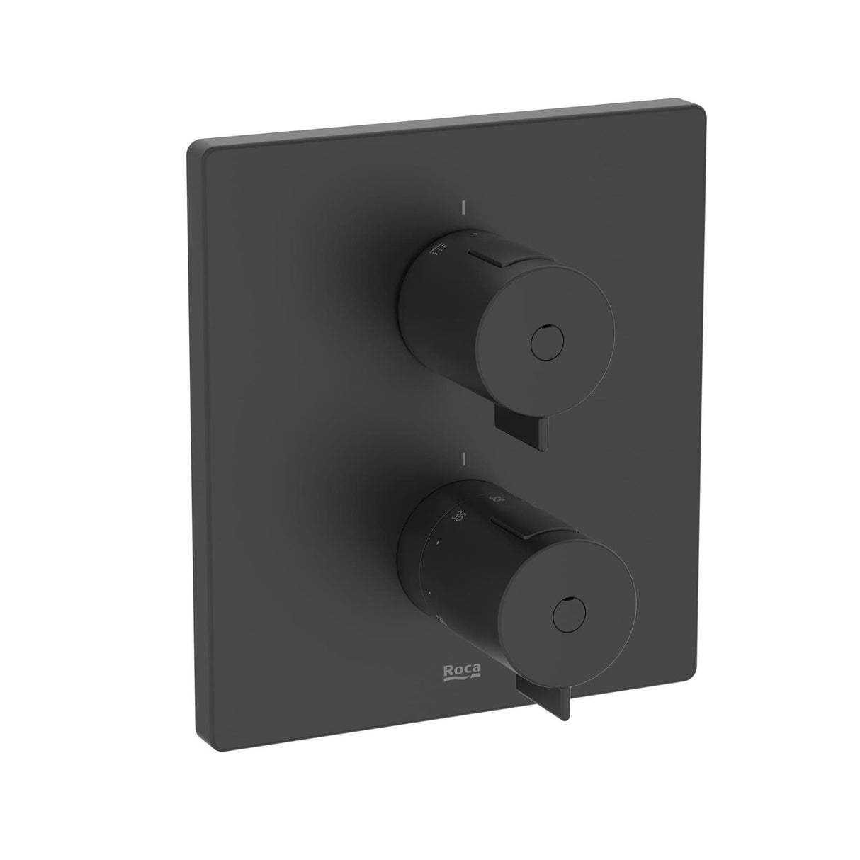 Roca Concealed Shower Set Roca T-500 Square Thermostatic Concealed Shower Valve with Rainshower Head, Shower Handset and Slide Rail Set