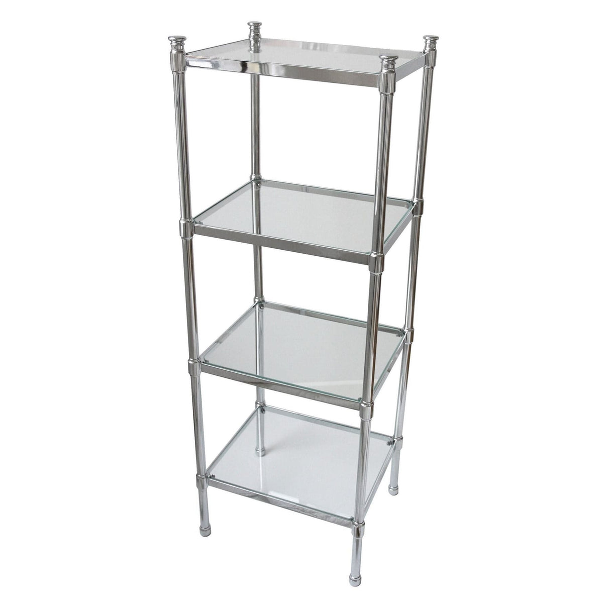 Miller Shelf Miller Classic Freestanding 4 Tier Shelf in Chrome