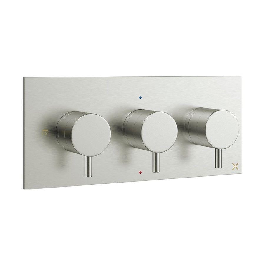 Crosswater Concealed Shower Valve Crosswater MPRO 2 Outlet, 3 Handle Landscape Concealed Thermostatic Shower Valve