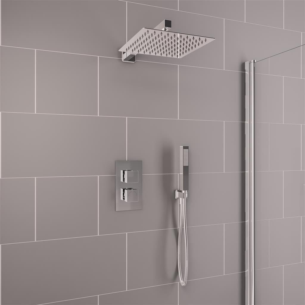 Aquarius Concealed Shower Set Chrome Aquarius Modern Square Shower Bundle