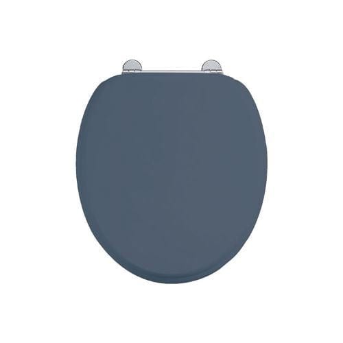 Burlington Toilet Seat Blue Burlington Soft Close Wooden Toilet Seat with Chrome Fittings