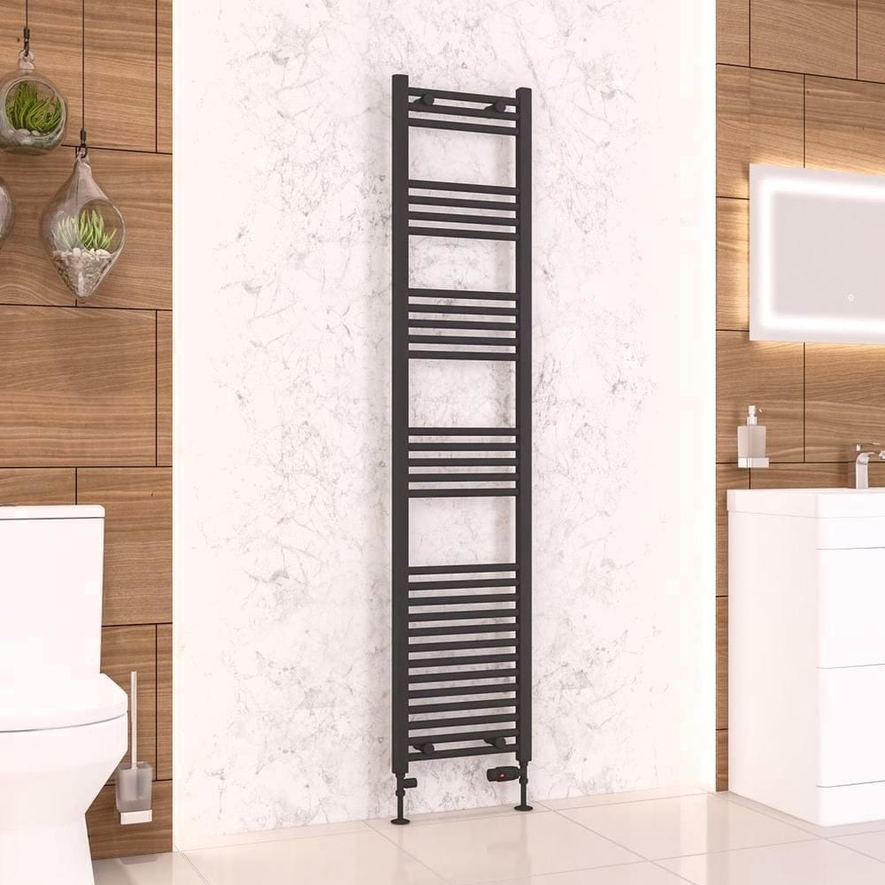 Eastbrook Wendover Straight Vertical Heated Towel Rail in Matt Black