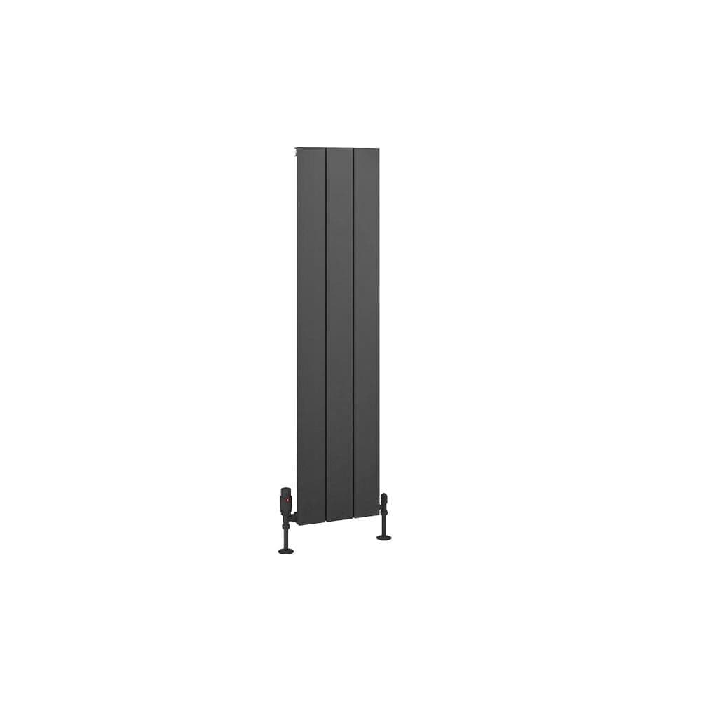 Eastbrook Panel Radiator Eastbrook Charlton Vertical Aluminium Designer Radiator in Matt Anthracite