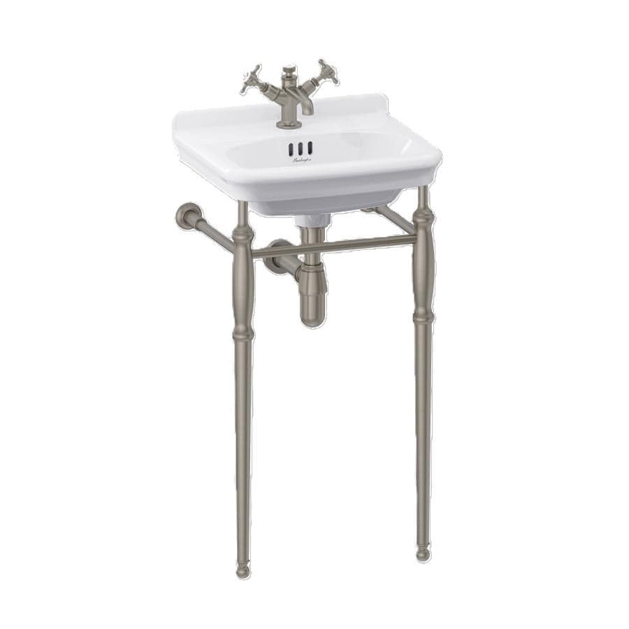 UK Bathroom Store Wall Hung Basin 2 / Brushed Nickel Burlington Guild 450mm Cloakroom Basin with Washstand