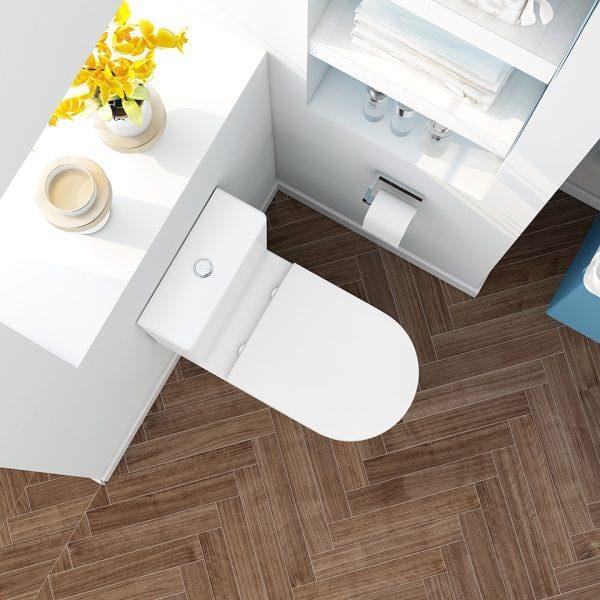 Imex Close Coupled Toilet Imex Blade Rimless Comfort Height Close Coupled Toilet with Soft Close Seat in White