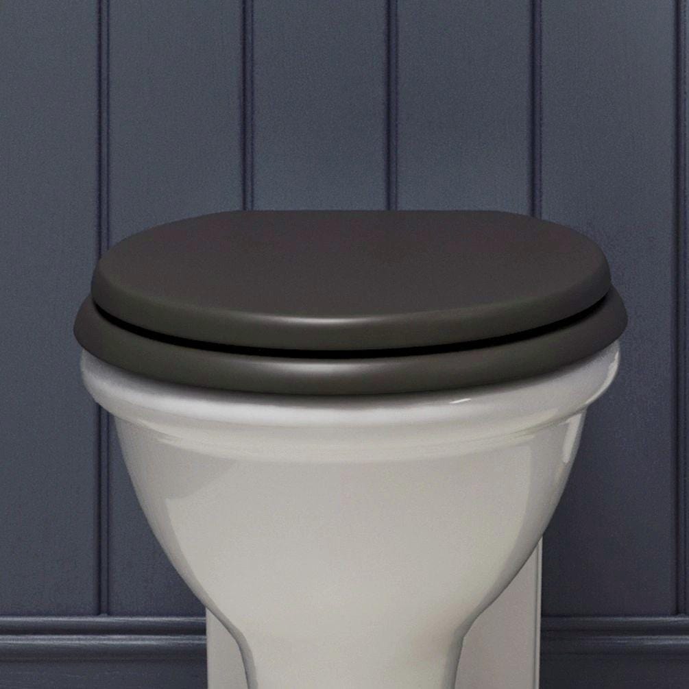 Burlington Toilet Seat Ashbee Grey / Chrome Burlington Guild Close Toilet Seat