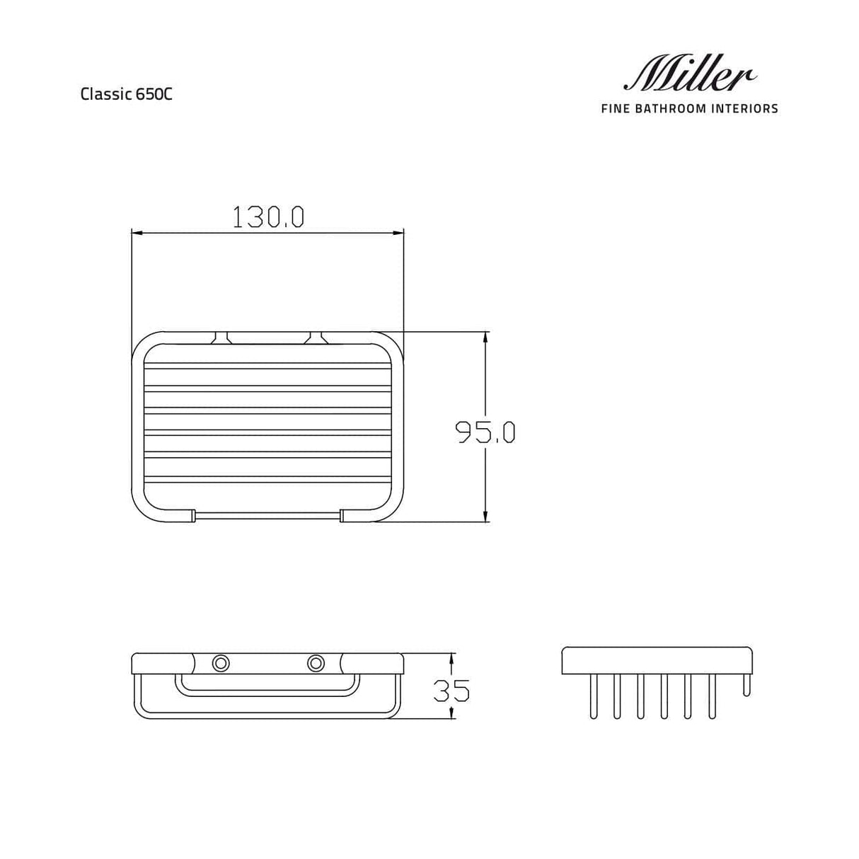 Miller Basket Miller Signature Rectangular Soap Basket in Chrome