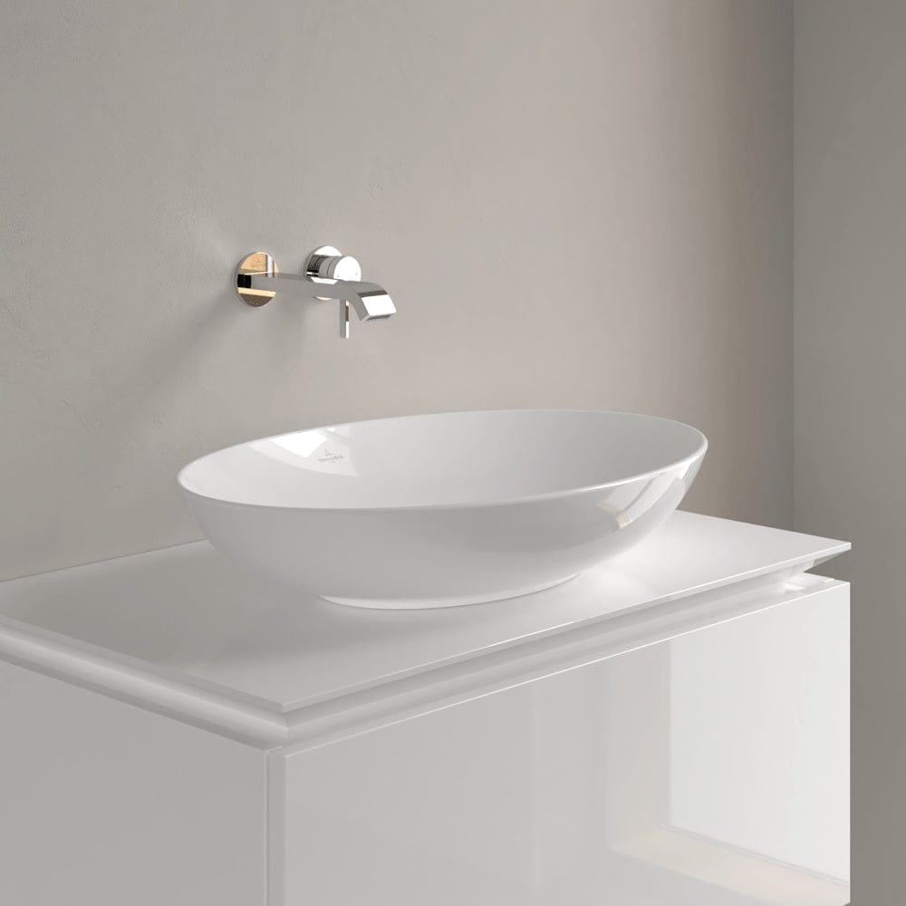 Villeroy & Boch Countertop Basin Villeroy & Boch Loop & Friends Oval Countertop Basin in White Alpin