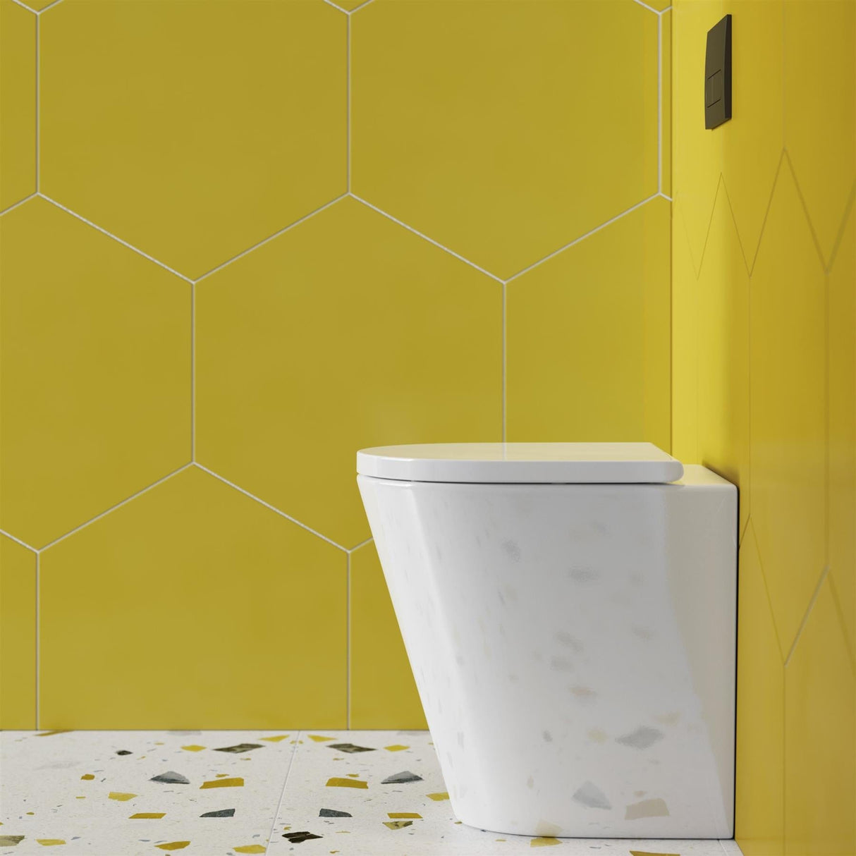 Britton Back to Wall Toilet Britton Sphere Tall Rimless Back To Wall Toilet and Soft Close Seat in Gloss White