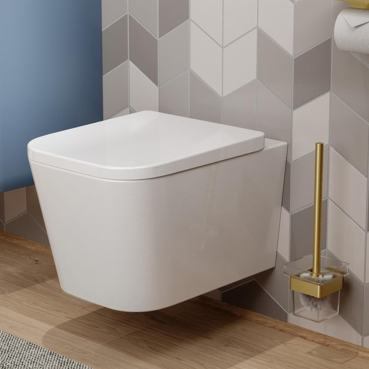 Saneux Wall Hung Toilet Saneux Matteo Wall Hung Rimless Toilet with Soft Close Seat