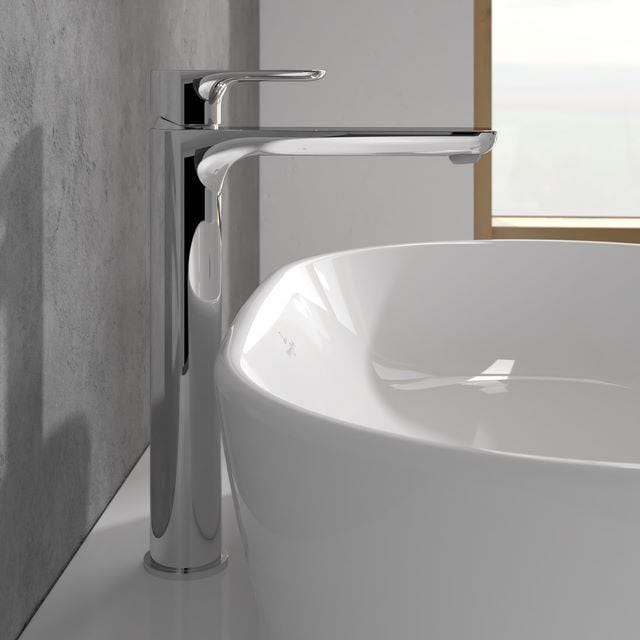 Villeroy & Boch Mono Basin Tap Villeroy & Boch O.Novo Tall Single Lever Basin Mixer Tap with Waste in Chrome