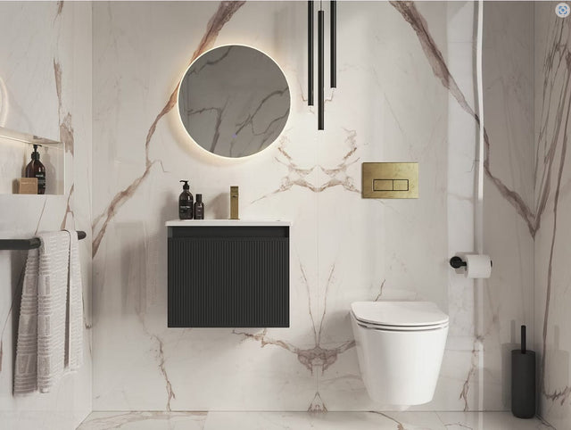 Saneux Wall Mounted Vanity Unit Saneux Monument Vanity Unit With Basin - 500 x 360mm - One Drawer - Wall Mounted