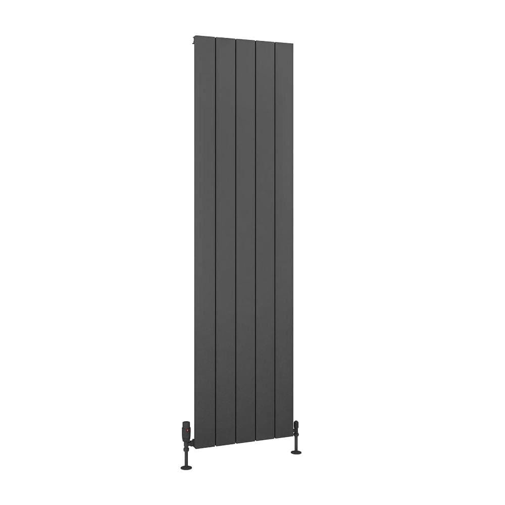 Eastbrook Panel Radiator Eastbrook Charlton Vertical Aluminium Designer Radiator in Matt Anthracite