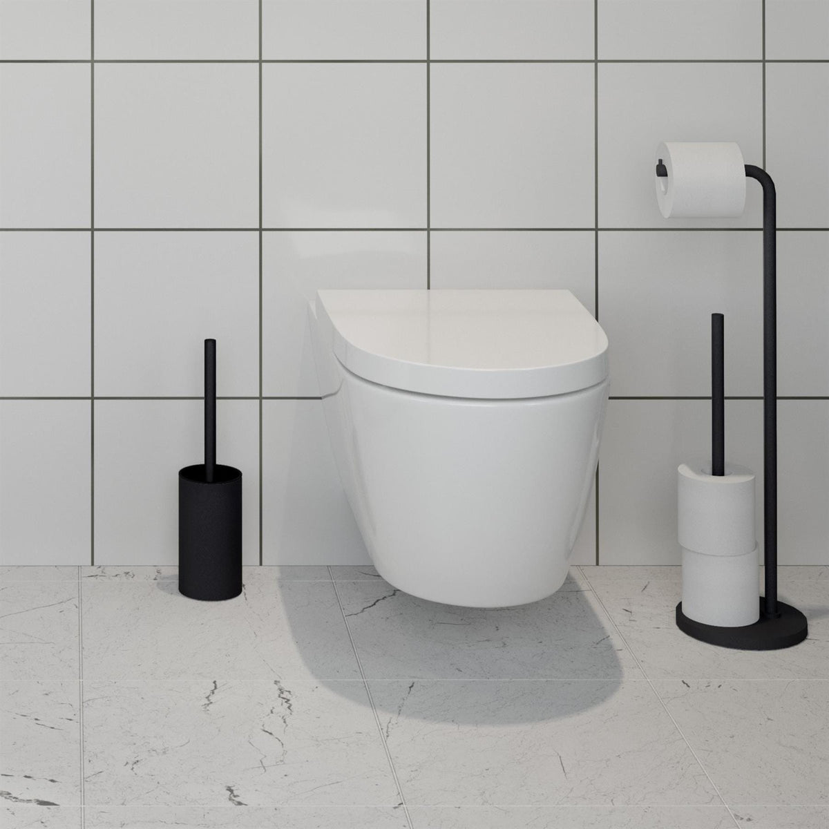 Smedbo Toilet Brush Smedbo Beslagsboden Curve Freestanding Toilet Brush and Holder