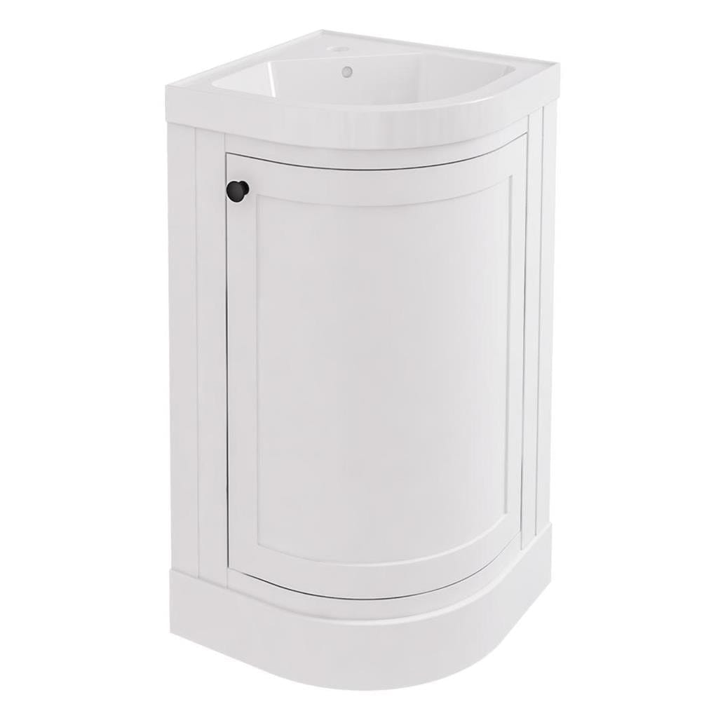 Eastbrook Floor Standing Vanity Unit Matt White Eastbrook Hardwick Traditional 430mm Corner Vanity Unit with Basin