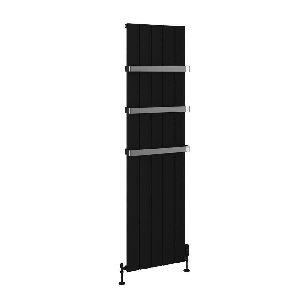Eastbrook Panel Radiator Eastbrook Rosano Straight Vertical Aluminium Radiator in Matt Black