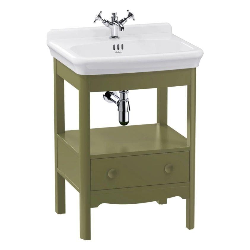 Burlington Floor Standing Vanity Unit Carlyle Green / 1 Hole Burlington Guild Floor Standing 620mm Vanity Unit with Basin