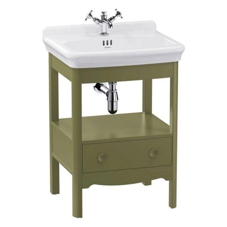 Burlington Floor Standing Vanity Unit Carlyle Green / 1 Hole Burlington Guild Floor Standing 620mm Vanity Unit with Basin