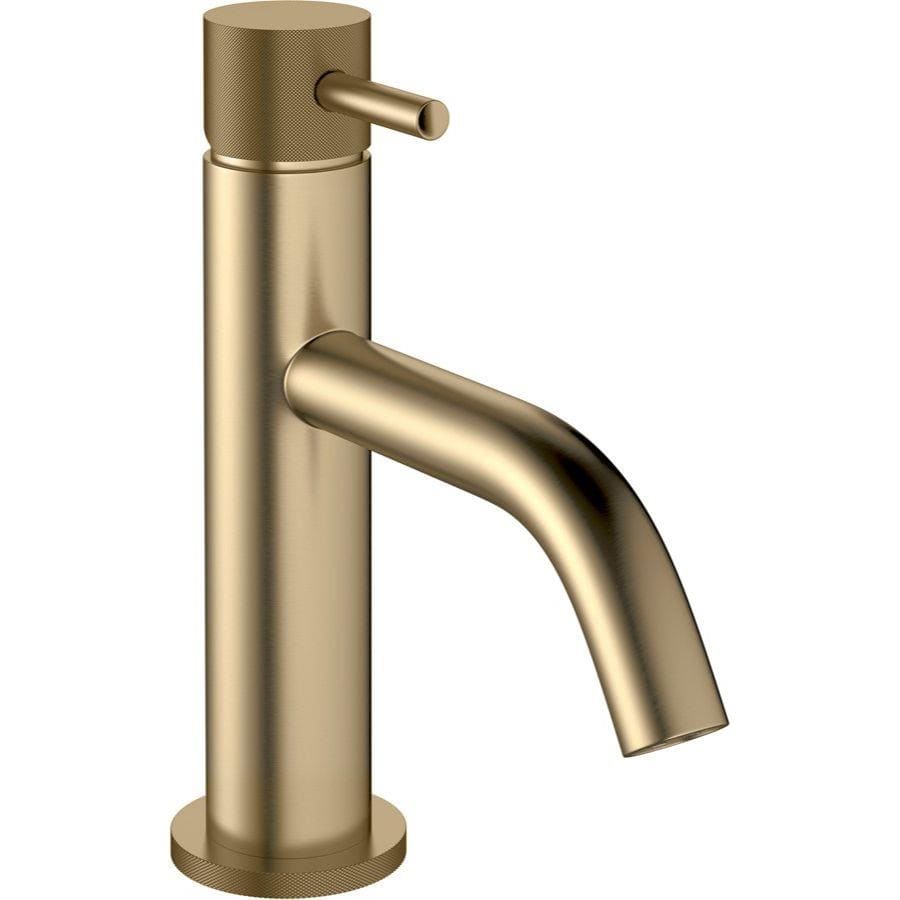 Crosswater Mono Basin Tap Brushed Brass Crosswater MPRO Basin Mixer Tap with Knurled Handle
