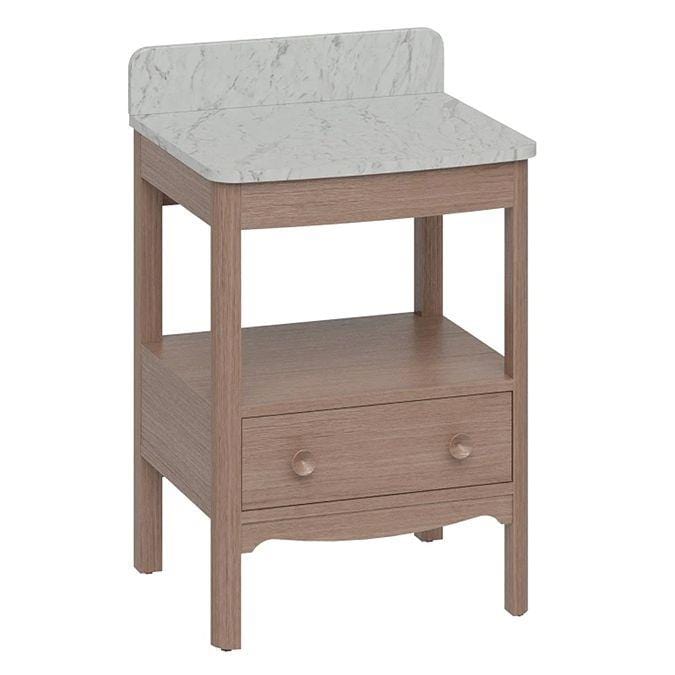 Burlington Floor Standing Vanity Unit Dark Oak / Carrara Burlington Guild Floor Standing 620mm Vanity Unit with Worktop