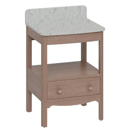 Burlington Floor Standing Vanity Unit Dark Oak / Carrara Burlington Guild Floor Standing 620mm Vanity Unit with Worktop