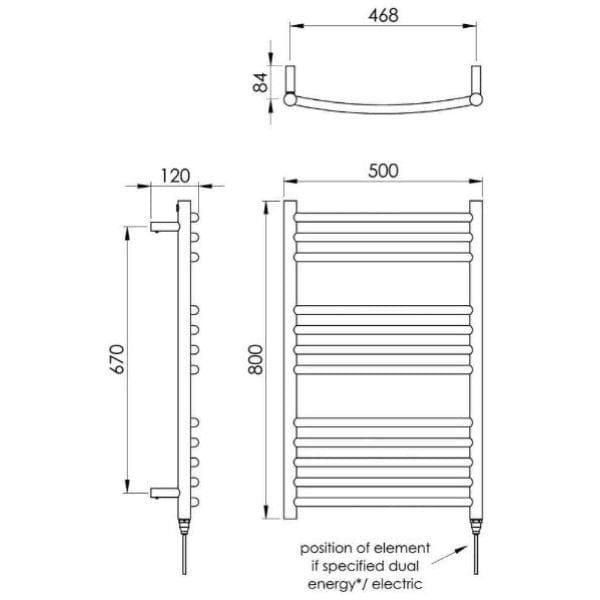 Vogue Ladder Rail Vogue Kerve Curved Ladder Rail in Polished Stainless Steel
