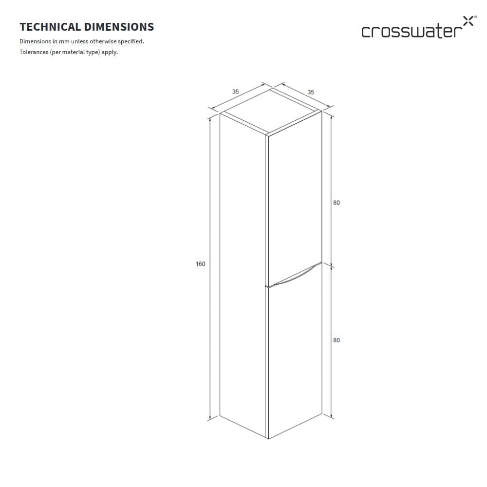 Crosswater Storage Unit Crosswater Glide II Tower Storage Unit in Matt Black