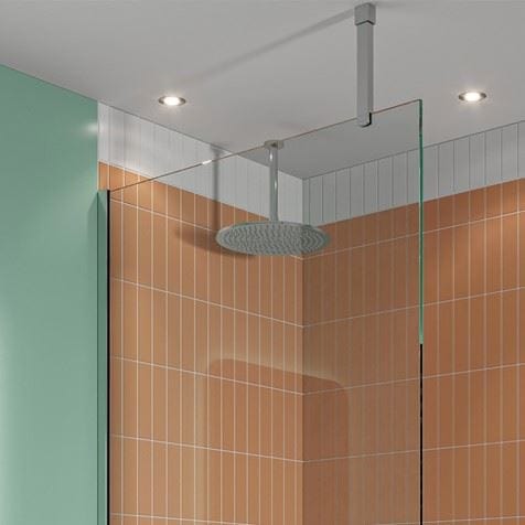 Crosswater Wetroom Accessory Polished Stainless Steel / Glass to Ceiling Bracing Bar Crosswater Gallery Stabilising Fixings