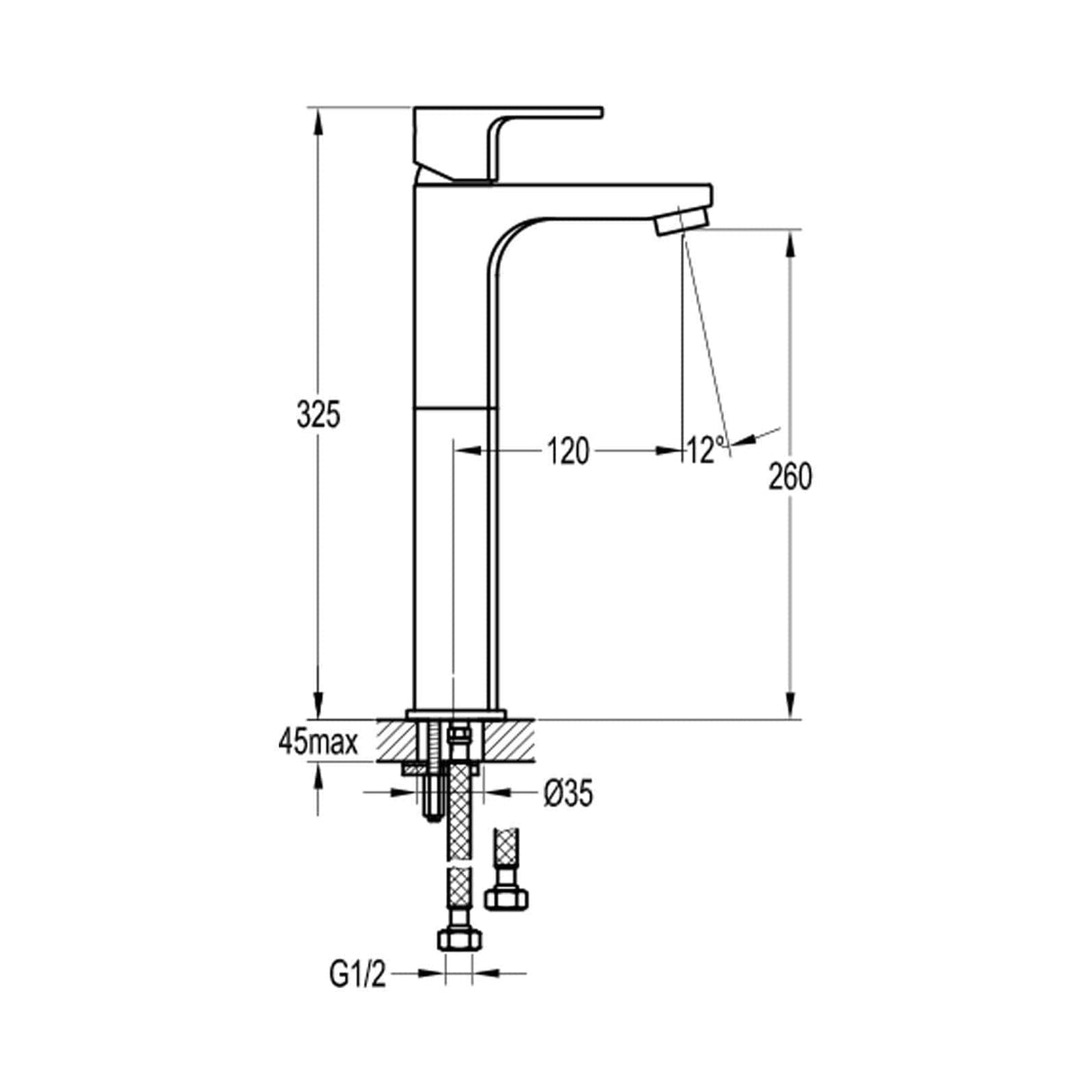 Flova Tall Basin Tap Flova Smart Tall Basin Mixer Tap