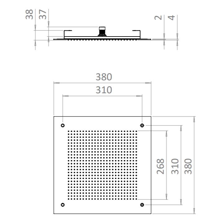 UK Bathroom Store Concealed Shower Set Crosswater Module Plus Shower Set 6 - 2 Outlet with Tranquil Recessed Shower Head and Pencil Handset