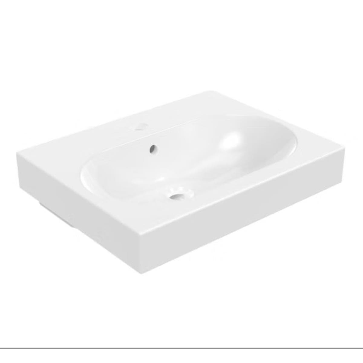 Saneux Floor Standing Vanity Unit Saneux Austen 500mm Floor Standing Two Door Vanity Unit in Matt White with 1 Tap Hole Basin
