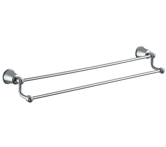 Flova Towel Rail Diamond Chrome Flova Liberty Double Towel Bar