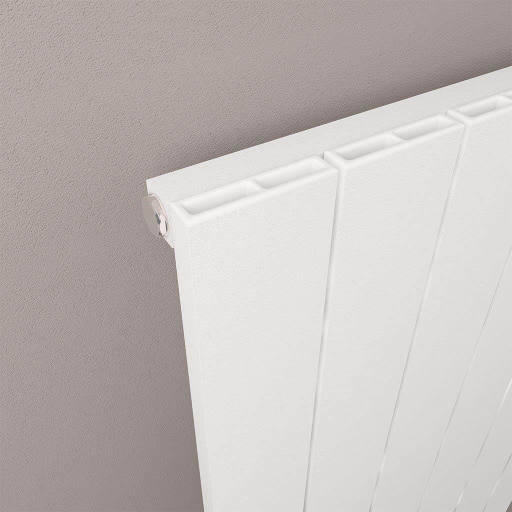 Eastbrook Panel Radiator Eastbrook Rosano Straight Vertical Aluminium Radiator in Matt White