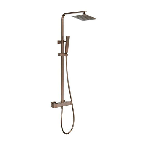Aquarius Exposed Shower Set Brushed Bronze Aquarius RainLux Cool Touch Adjustable Square Exposed Shower Valve and Kit