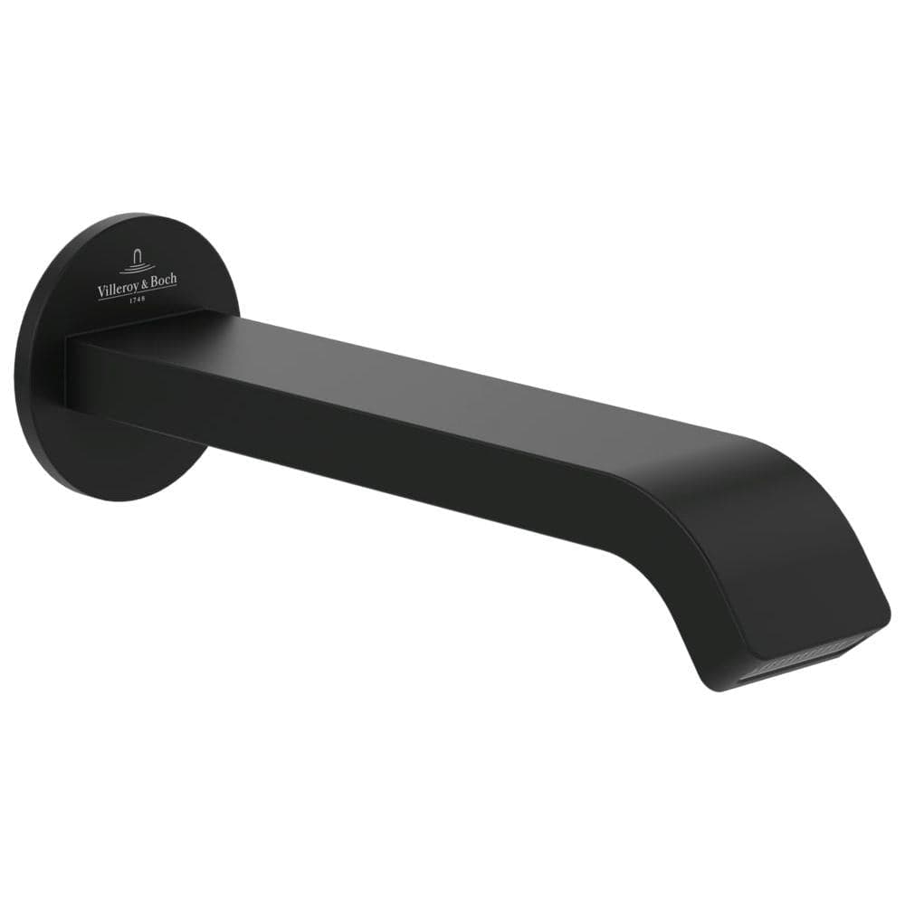 Villeroy & Boch Bath Spout Matt Black Villeroy & Boch Dawn Curved Wall Mounted Bath Spout
