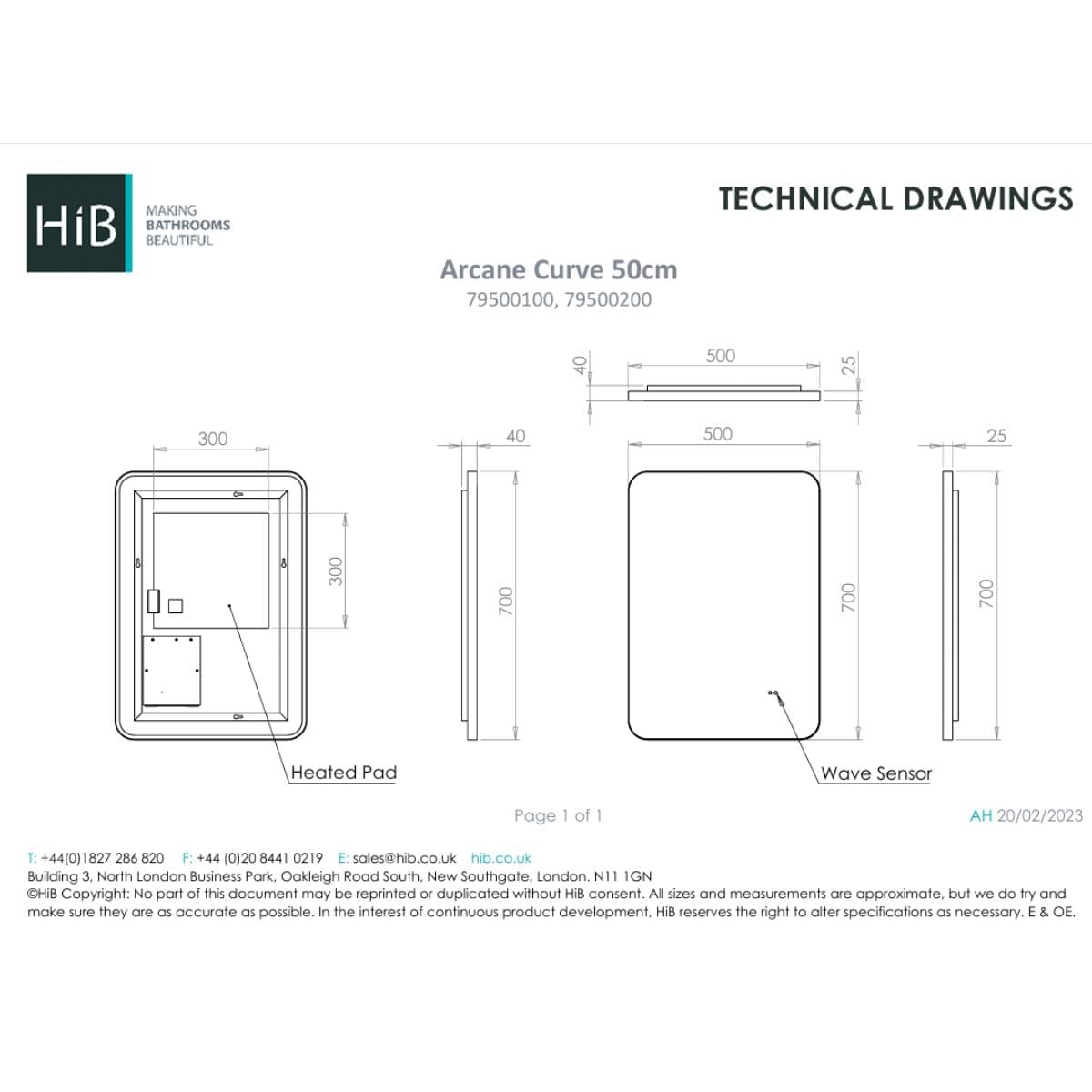 hib. Illuminated Mirror hib. Arcane Curve LED Illuminated Mirror