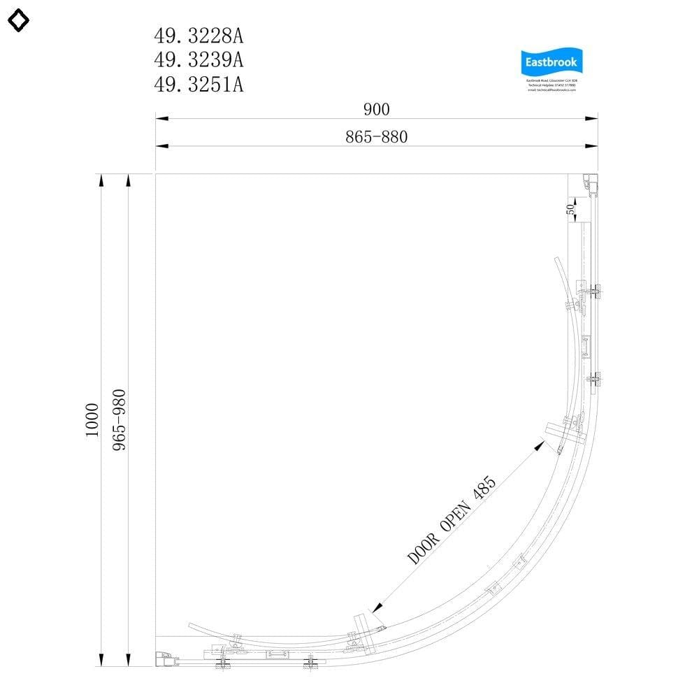 Eastbrook Quadrant Shower Enclosure Eastbrook Corniche 2000 8mm Quadrant Shower Enclosure