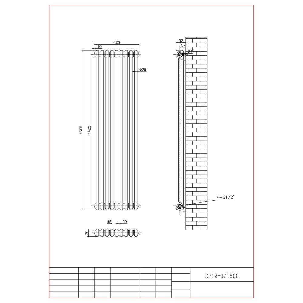 Aquarius Bathrooms Column Radiator Aquarius Foundry Vertical 2 Column Radiator in White
