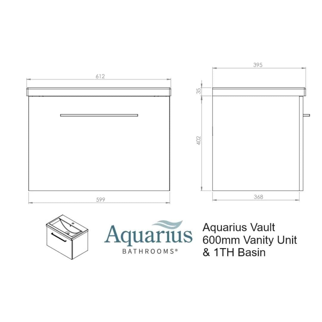 Aquarius Wall Mounted Vanity Unit Aquarius Vault Single Drawer Vanity Unit with 1 Tap Hole Basin