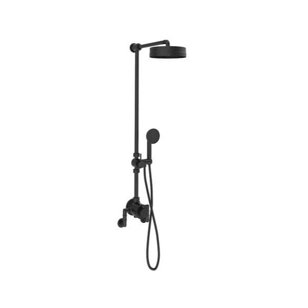 Crosswater Exposed Shower Set Crosswater MPRO Industrial Exposed Shower Valve Set with Adjustable Riser, Fixed Shower Head and Handset in Carbon Black