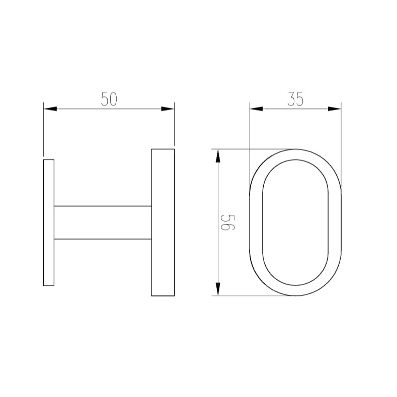 Eastbrook Robe Hook Eastbrook Salerno Oval Robe Hook in Chrome