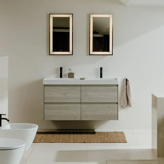 Roca Ona 1200mm Wall Mounted Four Drawer Vanity Unit with Double Basin