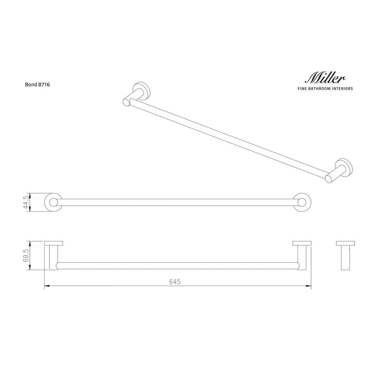 Miller Towel Rails and Rings Miller Bond Towel Rail
