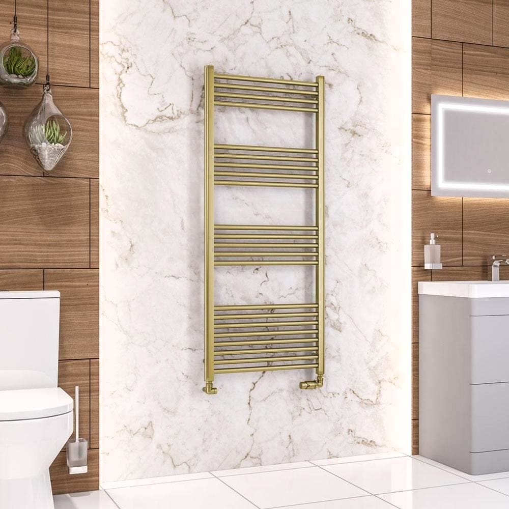 Eastbrook Wendover Straight Heated Towel Rail in Brushed Brass