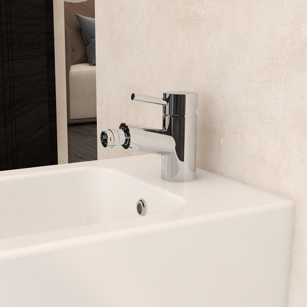 Imex Bidet Tap Imex Arco Mono Bidet Mixer Tap with Clicker Waste in Chrome