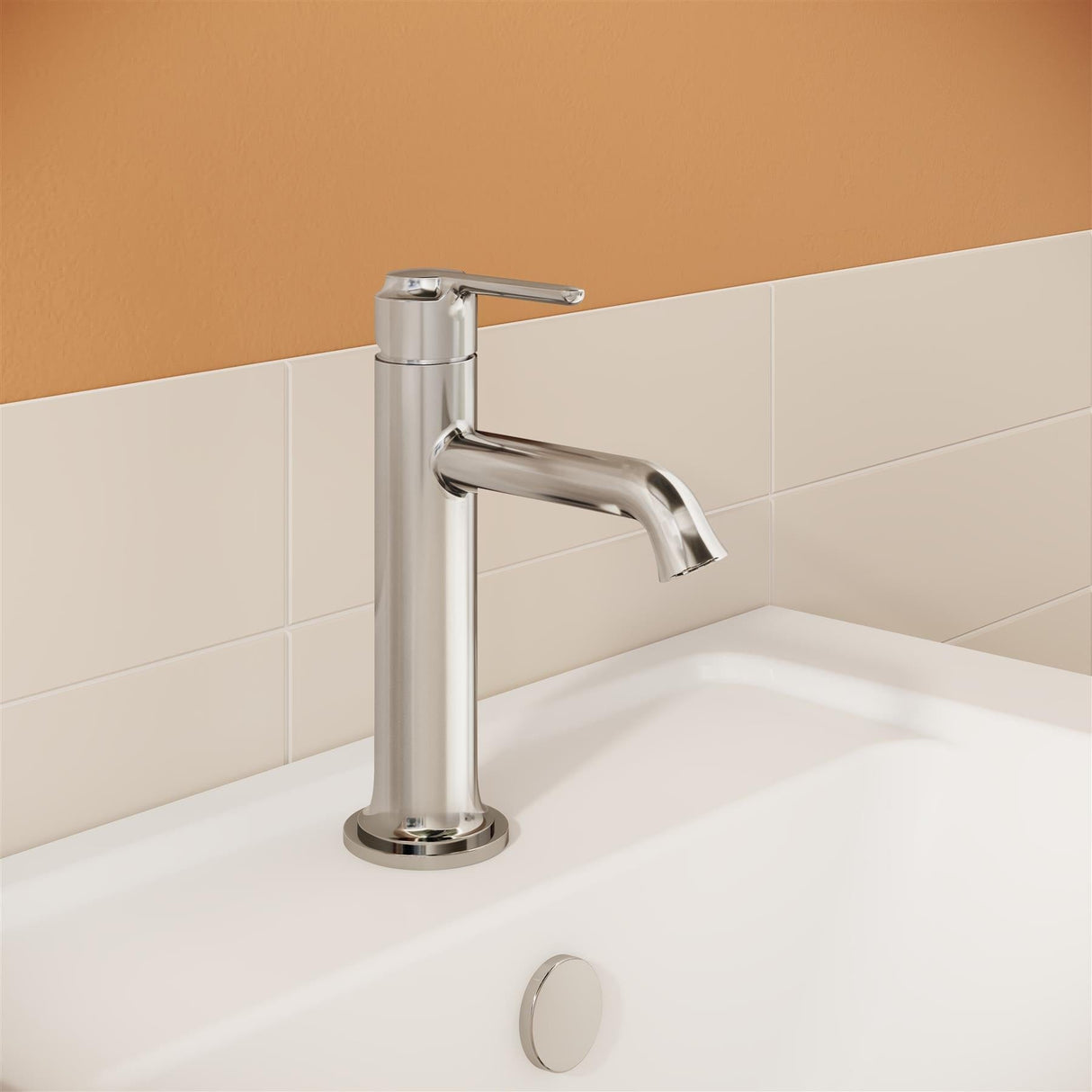 VitrA Mono Basin Tap Chrome VitrA Origin Classic Basin Mixer Tap with Top Handle